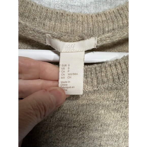 H&M Blue & Brown Striped Long Sleeve Color Block Sweater Women’s Size Small - Picture 3 of 7